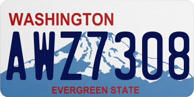 WA license plate AWZ7308