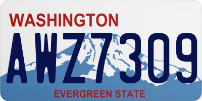 WA license plate AWZ7309
