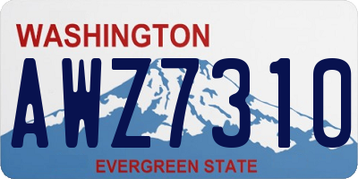 WA license plate AWZ7310