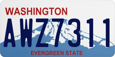 WA license plate AWZ7311