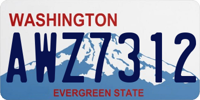 WA license plate AWZ7312