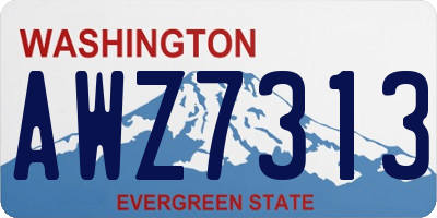 WA license plate AWZ7313