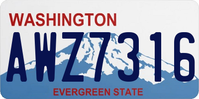 WA license plate AWZ7316