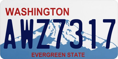 WA license plate AWZ7317