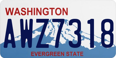 WA license plate AWZ7318