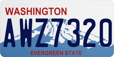 WA license plate AWZ7320