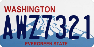 WA license plate AWZ7321