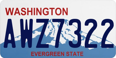 WA license plate AWZ7322