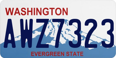 WA license plate AWZ7323