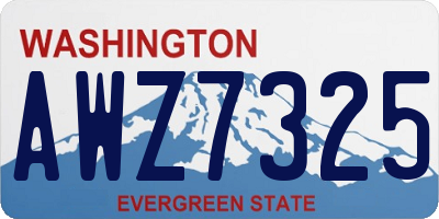 WA license plate AWZ7325