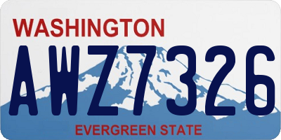 WA license plate AWZ7326