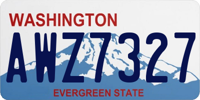 WA license plate AWZ7327
