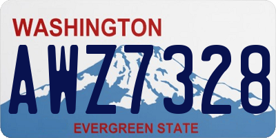 WA license plate AWZ7328