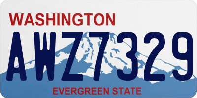 WA license plate AWZ7329