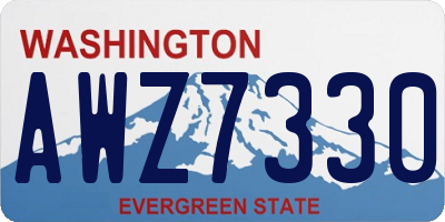 WA license plate AWZ7330