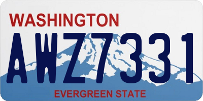 WA license plate AWZ7331