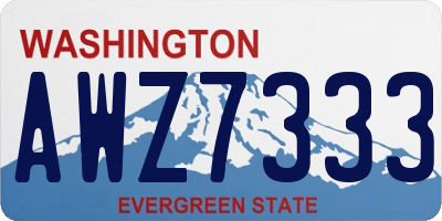 WA license plate AWZ7333