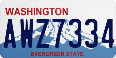 WA license plate AWZ7334