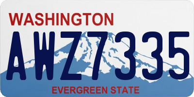 WA license plate AWZ7335