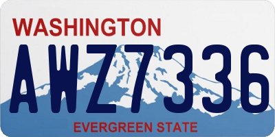 WA license plate AWZ7336