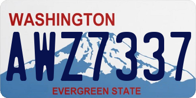 WA license plate AWZ7337