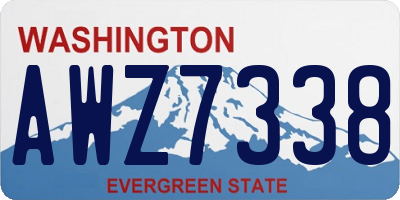 WA license plate AWZ7338