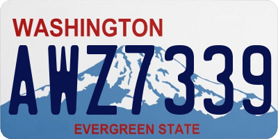 WA license plate AWZ7339