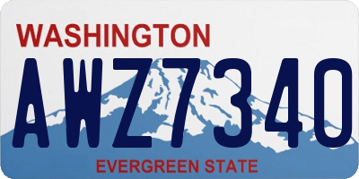 WA license plate AWZ7340