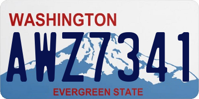 WA license plate AWZ7341