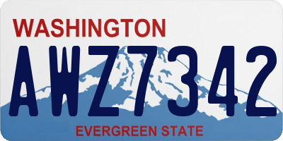 WA license plate AWZ7342
