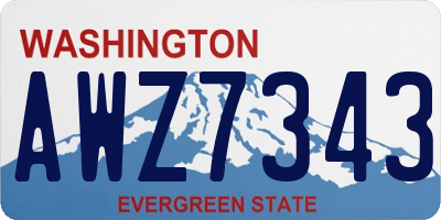 WA license plate AWZ7343