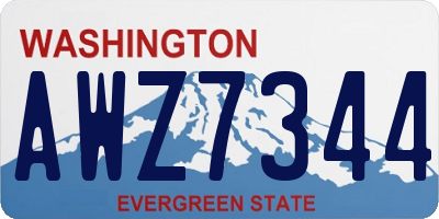 WA license plate AWZ7344
