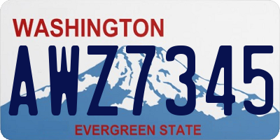 WA license plate AWZ7345