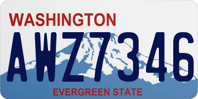 WA license plate AWZ7346