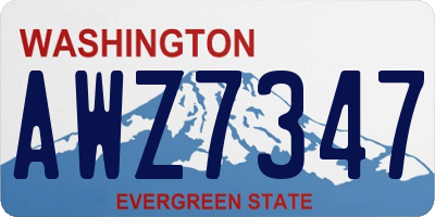 WA license plate AWZ7347