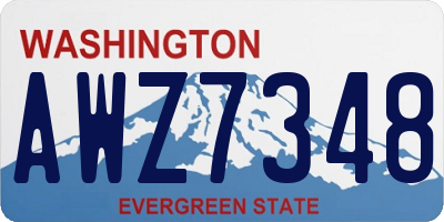WA license plate AWZ7348