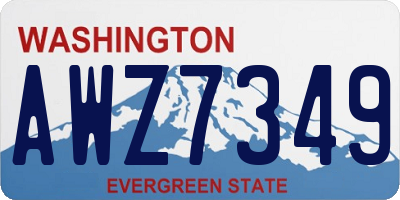 WA license plate AWZ7349