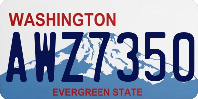 WA license plate AWZ7350