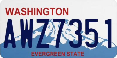WA license plate AWZ7351