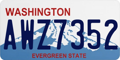WA license plate AWZ7352