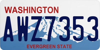 WA license plate AWZ7353