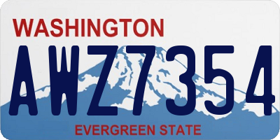 WA license plate AWZ7354