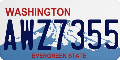 WA license plate AWZ7355