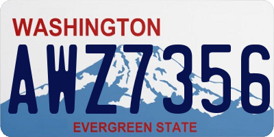 WA license plate AWZ7356