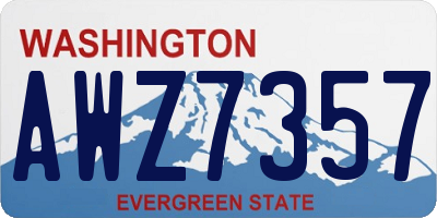 WA license plate AWZ7357