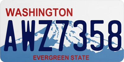WA license plate AWZ7358