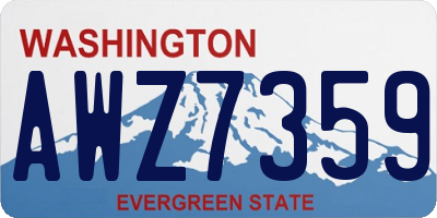 WA license plate AWZ7359