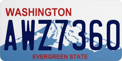 WA license plate AWZ7360