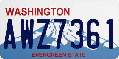 WA license plate AWZ7361