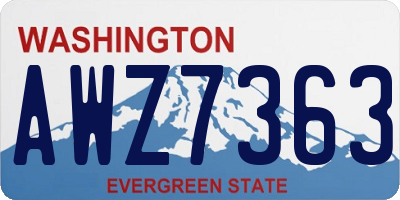 WA license plate AWZ7363